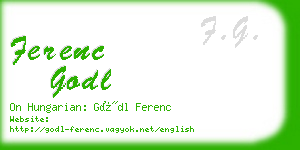 ferenc godl business card